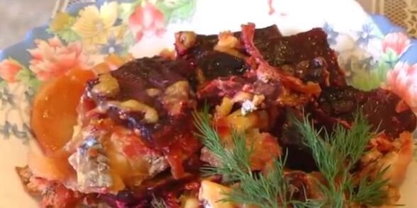 fillet of pollock baked with beets for the Dukan diet